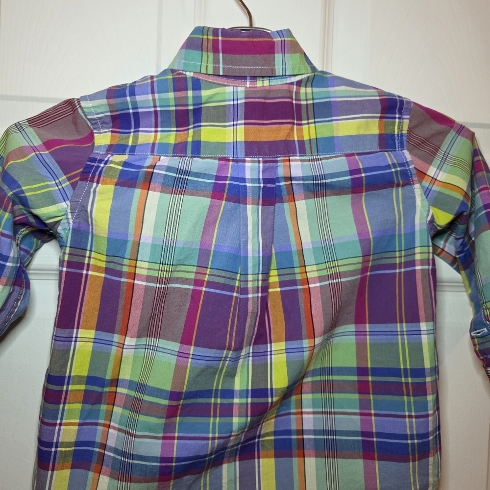 Ralph Lauren Plaid Long Sleeve Button Down Shirt Boys 2T - Picture 4 of 7